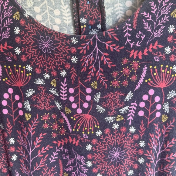 Matilda Jane Resolution Navy Floral Long Sleeve Jersey Trapeze Dress Size Large - Picture 5 of 12